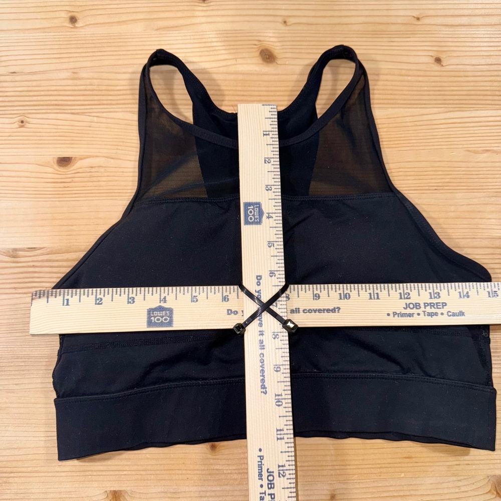 Zyia Active‎ Black Mesh Back Sports Bra Size L Zip Back "One More Rep"